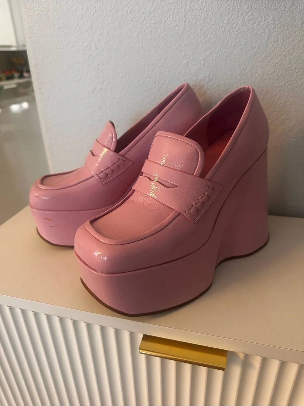 Jeffrey Campbell Bubblegum Pink Platform Loafers